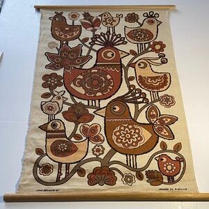 Vintage Bird Wall Hanging in Brown and Tan-Made in Ireland